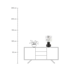 Grose Keramik-Tischlampe Georgina Mit One-Line-Drawing