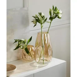 Grose Mundgeblasene Glas-Vase Luster