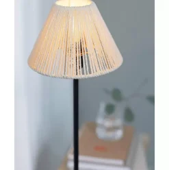 Grose Nachttischlampe Corda Mit Geflecht