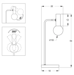 Grose Schreibtischlampe Wilson Mit Glasschirm