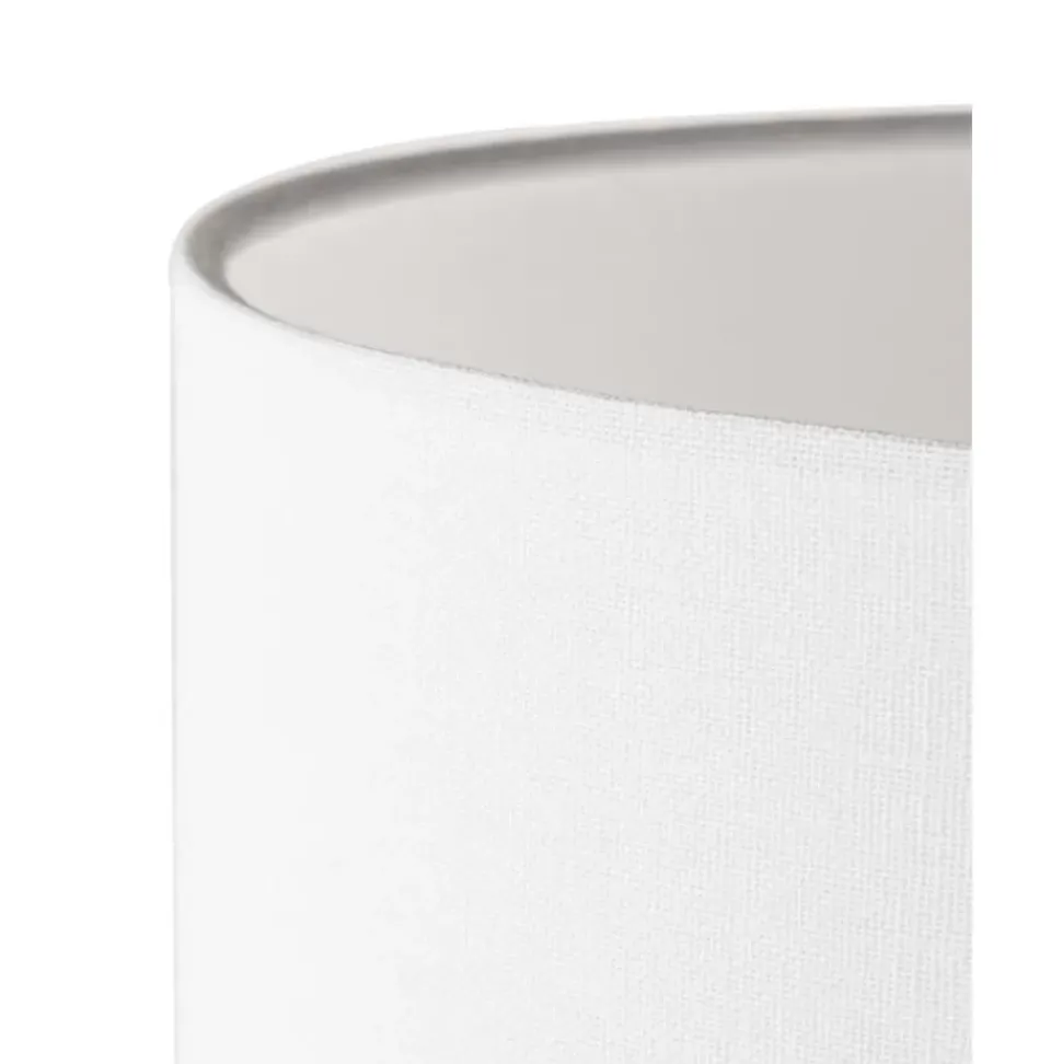 Grose Tischlampe Abigail Aus Glas Und Leinen