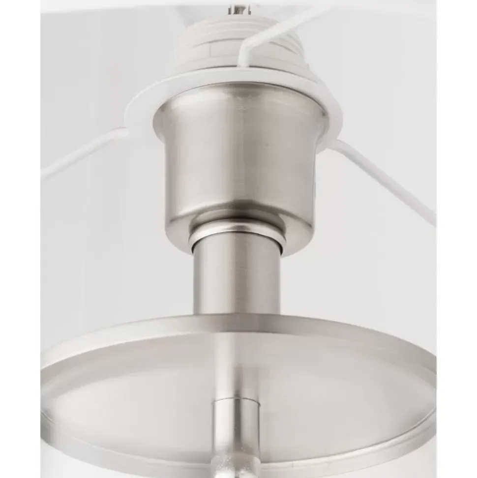 Grose Tischlampe Abigail Aus Glas Und Leinen
