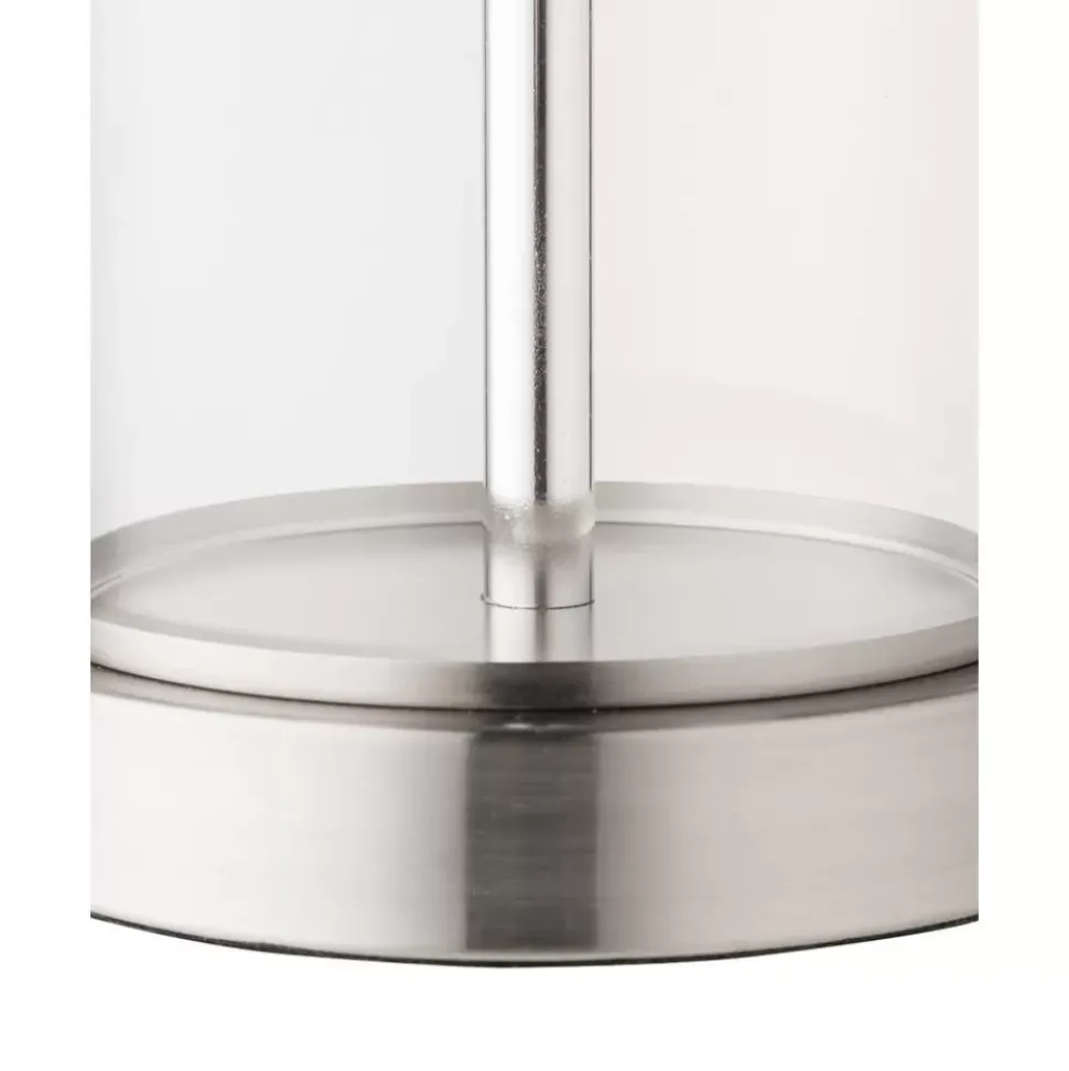 Grose Tischlampe Abigail Aus Glas Und Leinen