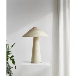 Grose Tischlampe Ilena Aus Leinen