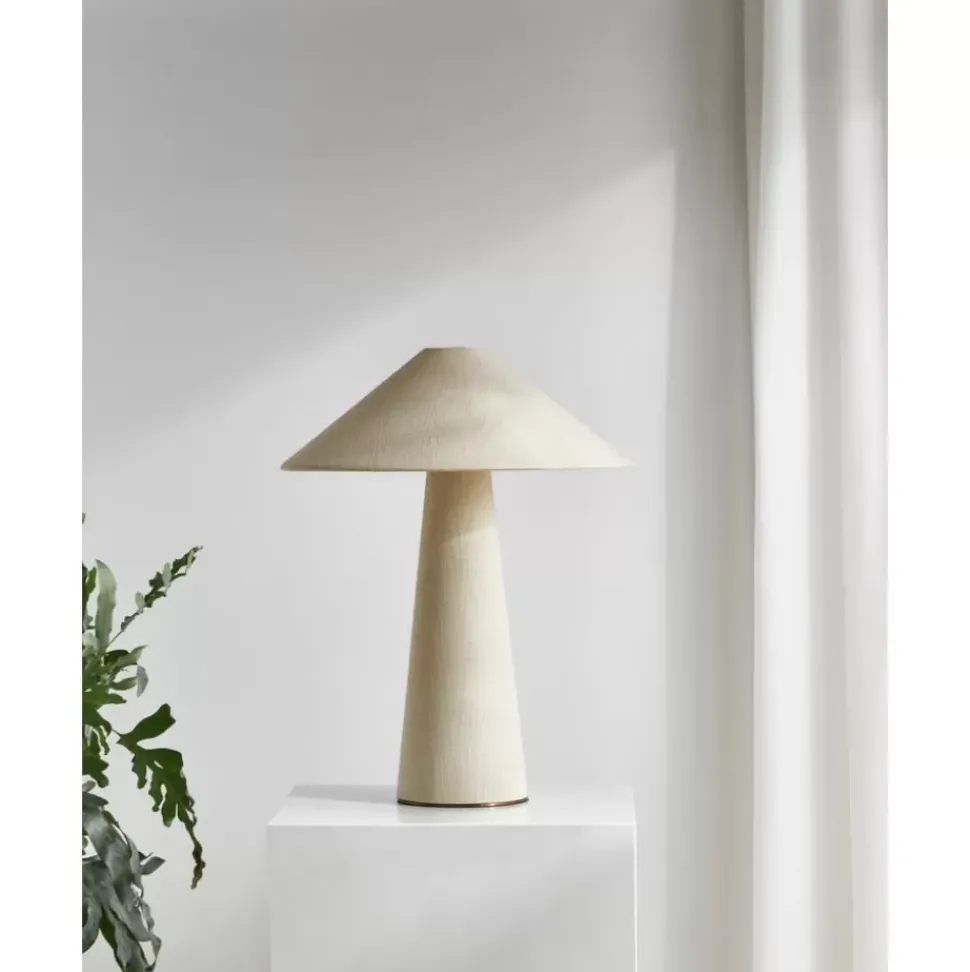 Grose Tischlampe Ilena Aus Leinen