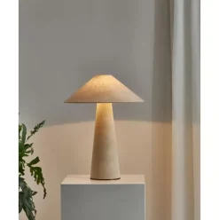 Grose Tischlampe Ilena Aus Leinen
