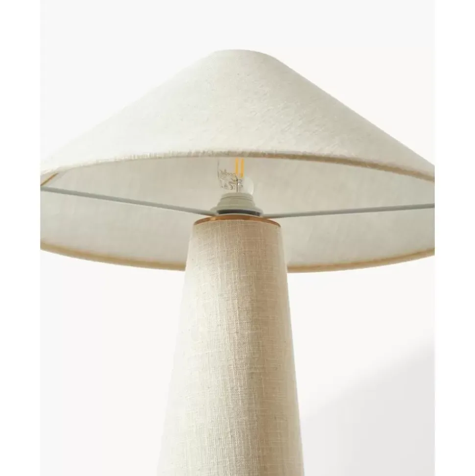 Grose Tischlampe Ilena Aus Leinen