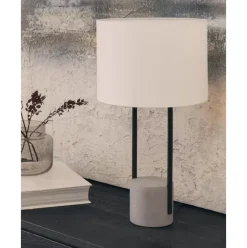 Grose Tischlampe Pipero Mit Betonfus