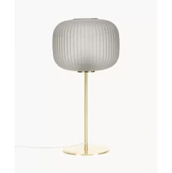 Grose Tischlampe Sober Mit Glasschirm