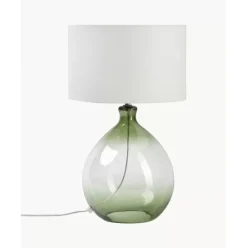 Grose Tischlampe Zoya Mit Glasfus