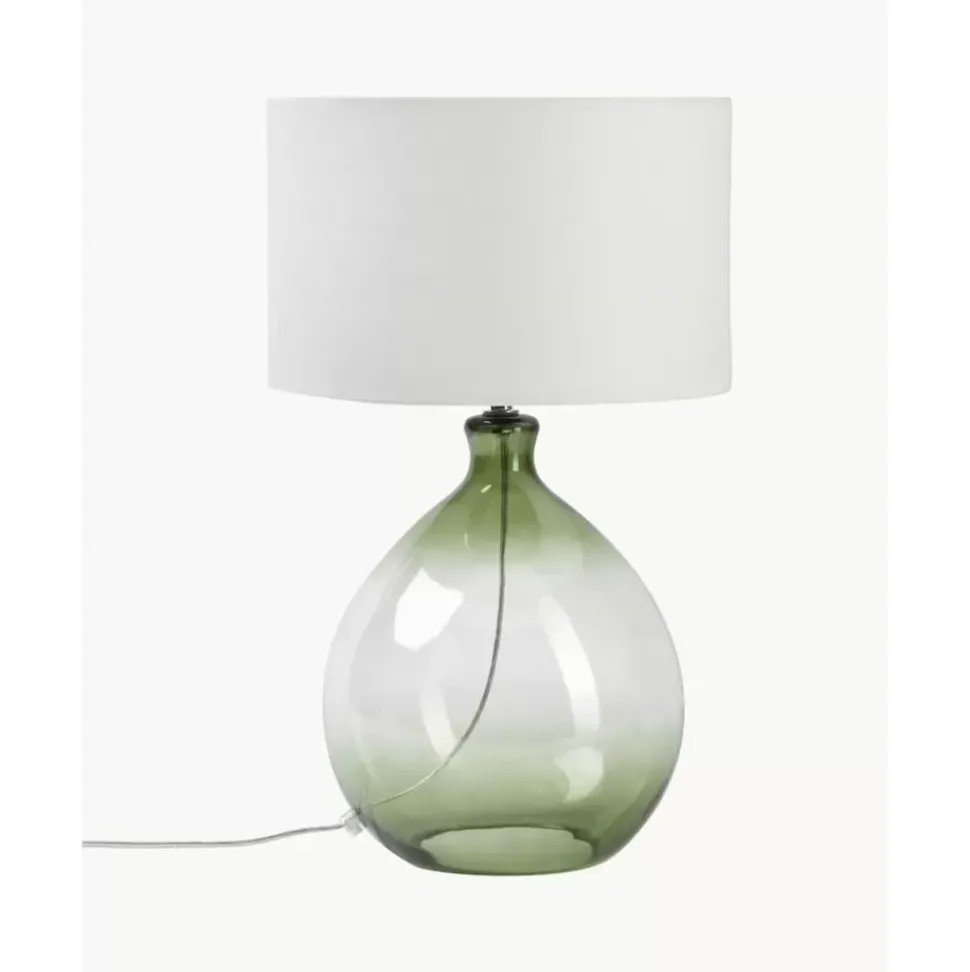 Grose Tischlampe Zoya Mit Glasfus