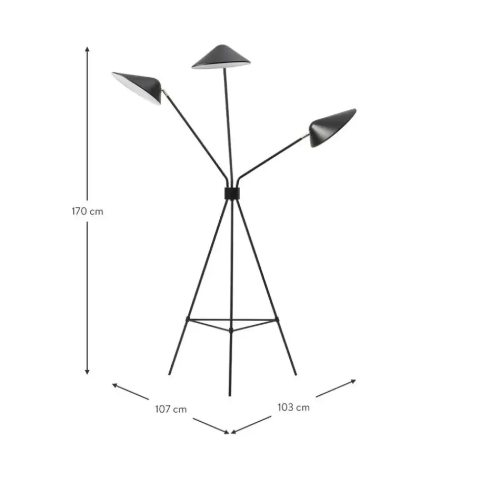 Grose Tripod-Stehlampe Neron