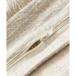 Handgefertigte Baumwoll-Kissenhulle Catalina Mit Fransen