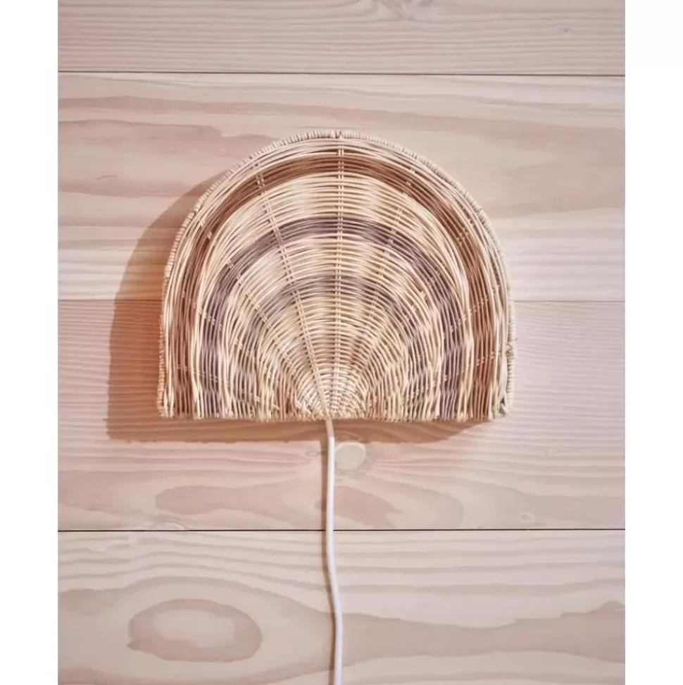 Handgefertigte Led-Leuchte Rainbow Aus Rattan Mit Stecker