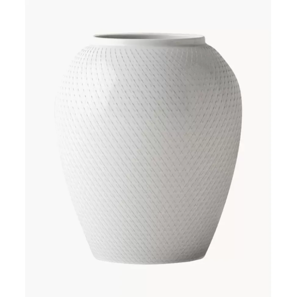 Handgefertigte Porzellan-Vase Rhombe, H 25 Cm