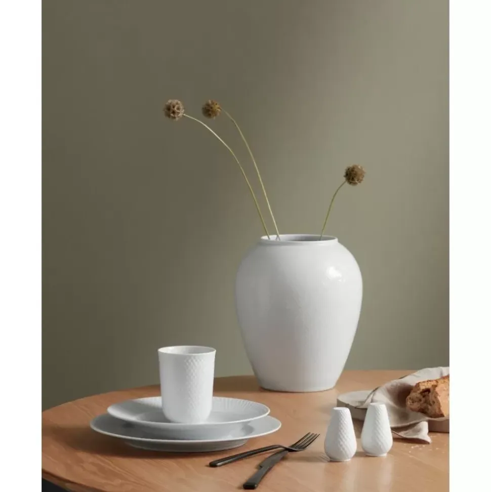 Handgefertigte Porzellan-Vase Rhombe, H 25 Cm