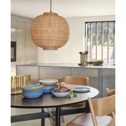 Handgefertigte Rattan-Pendelleuchte Chand