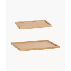 Handgefertigtes Deko-Tablett-Set Nature, 2Er-Set