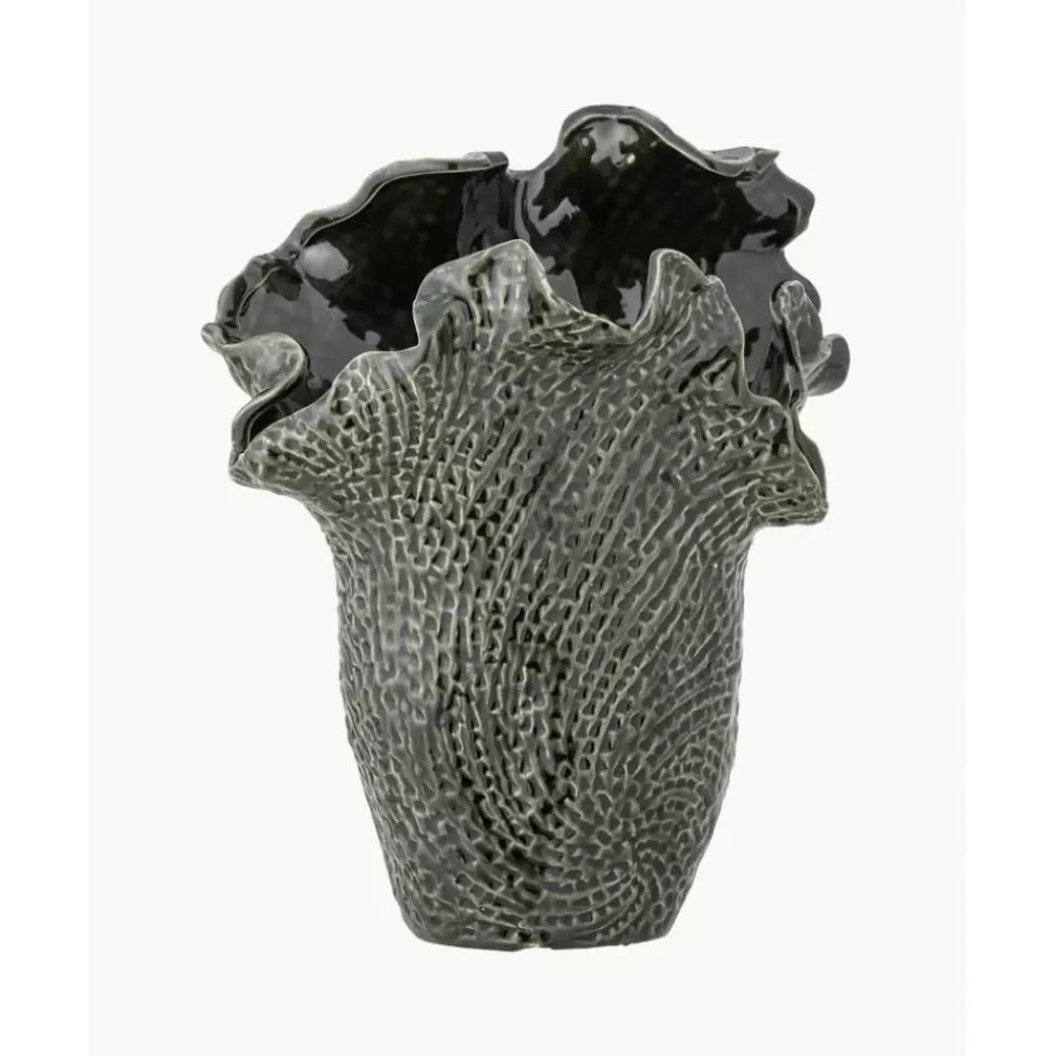 Handgefertigte Steingut-Vase Safiya