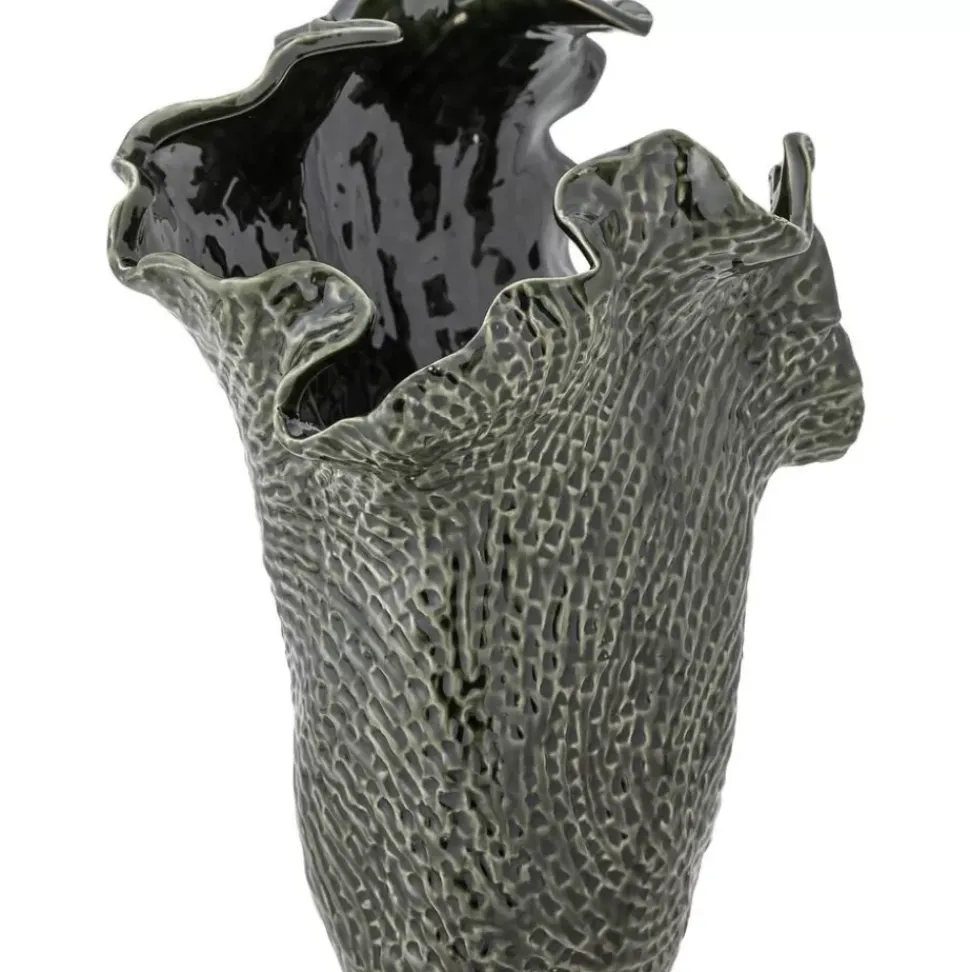 Handgefertigte Steingut-Vase Safiya
