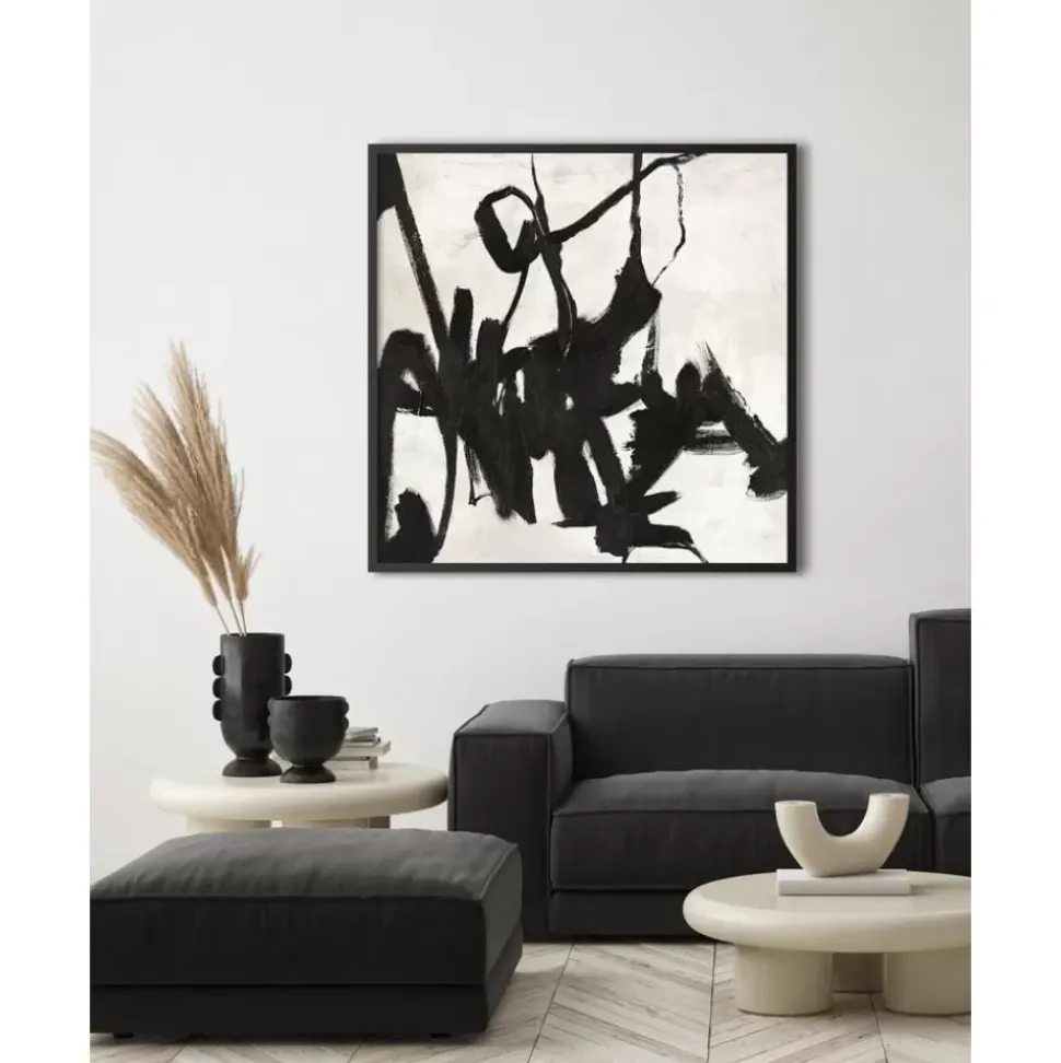 Handgemaltes Leinwandbild Playblack Mit Holzrahmen