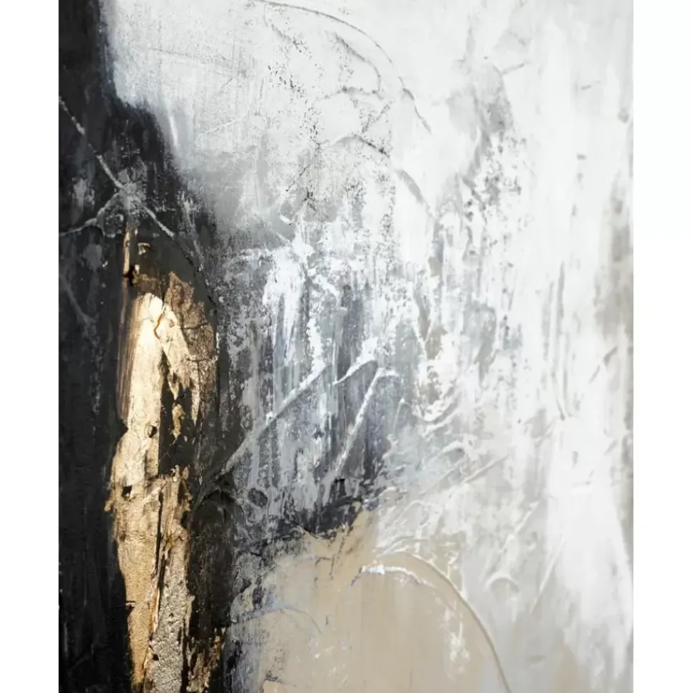 Handgemaltes Leinwandbild White Noir Mit Holzrahmen