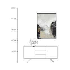 Handgemaltes Leinwandbild White Noir Mit Holzrahmen