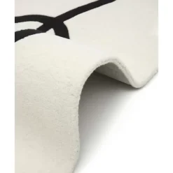 Handgetufteter Wollteppich Line Mit One Line Zeichnung