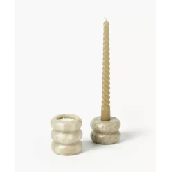 2In1 Kerzen- Und Teelichthalter Orta Aus Marmor, 2Er-Set