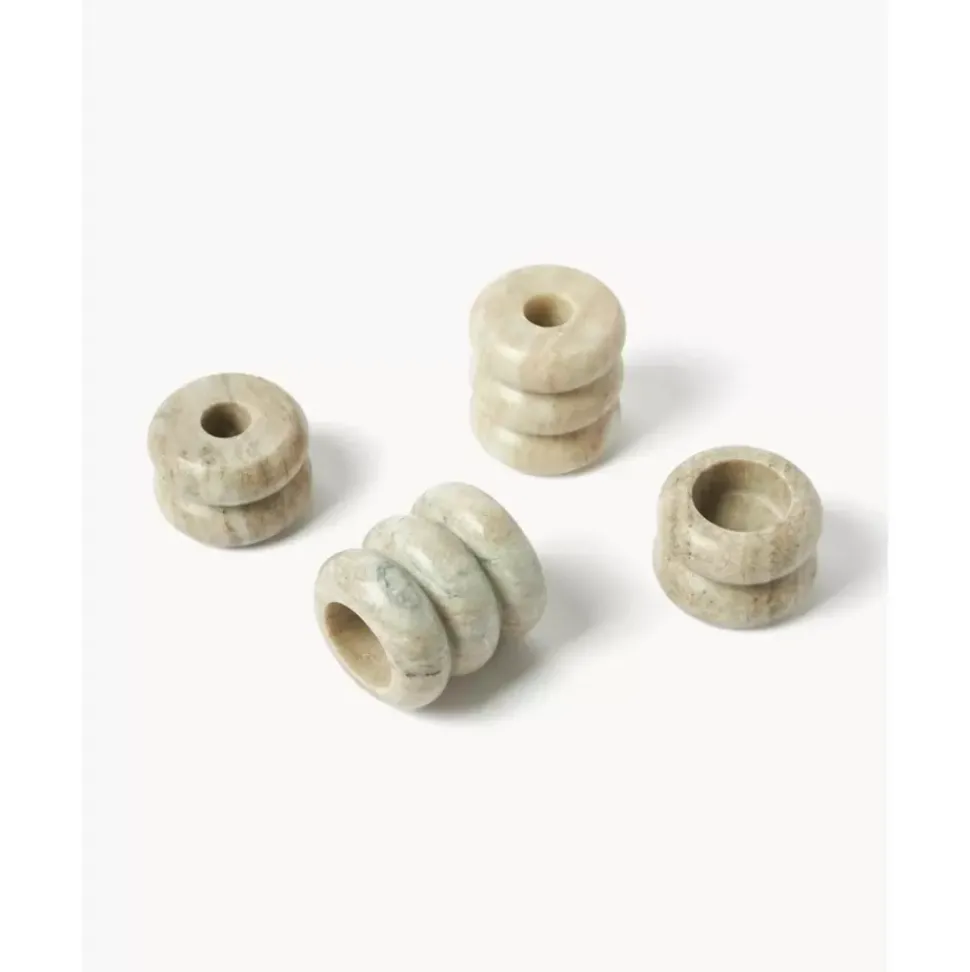 2In1 Kerzen- Und Teelichthalter Orta Aus Marmor, 2Er-Set