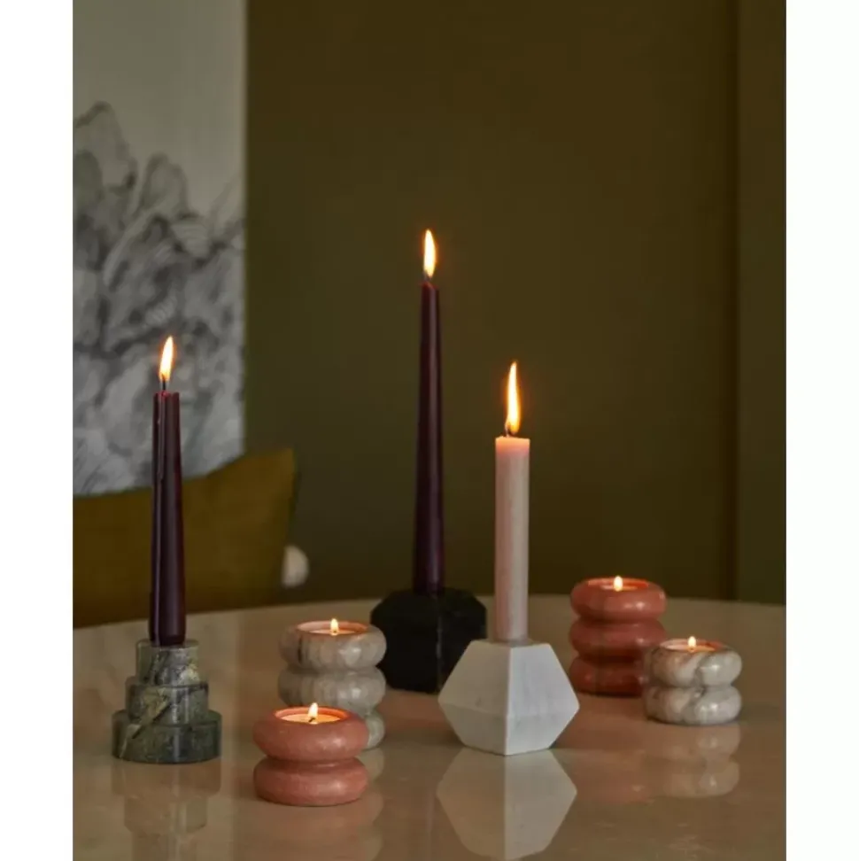 2In1 Kerzen- Und Teelichthalter Orta Aus Marmor, 2Er-Set