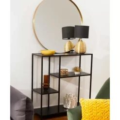 Keramik-Tischlampe Oscar-Gold
