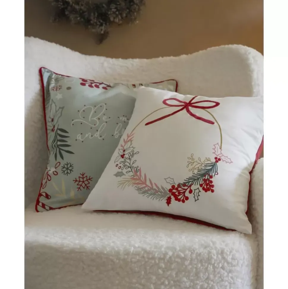 Kissenhulle Bright Mit Winterlichem Motiv Und Stickereien