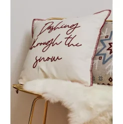 Kissenhulle Dashing Through The Snow Mit Winterlichem Motiv