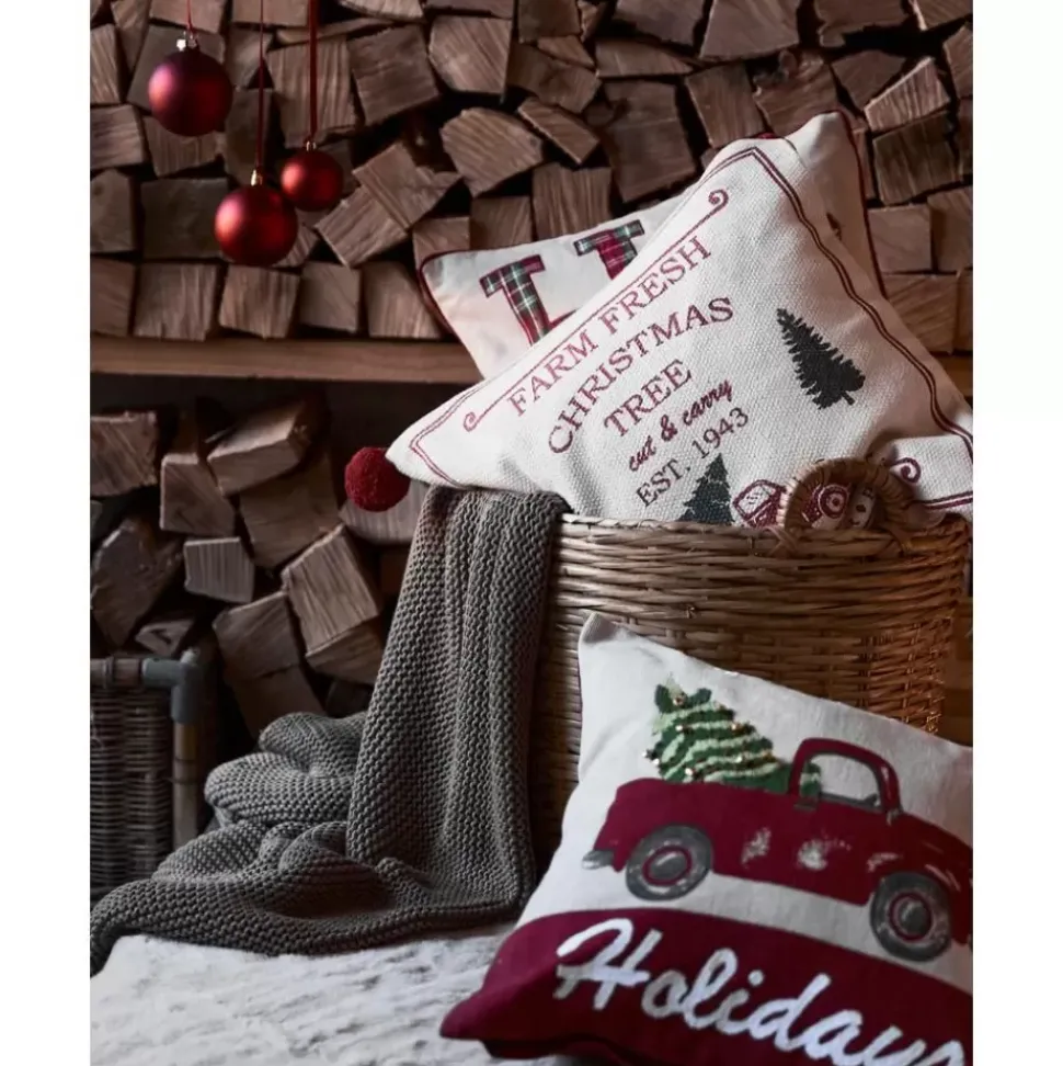 Kissenhulle Happy Holidays Mit Feinen Bestickten Details