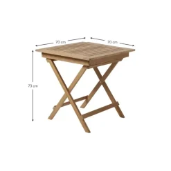 Klappbarer Gartentisch York Aus Teakholz, 70 X 70 Cm