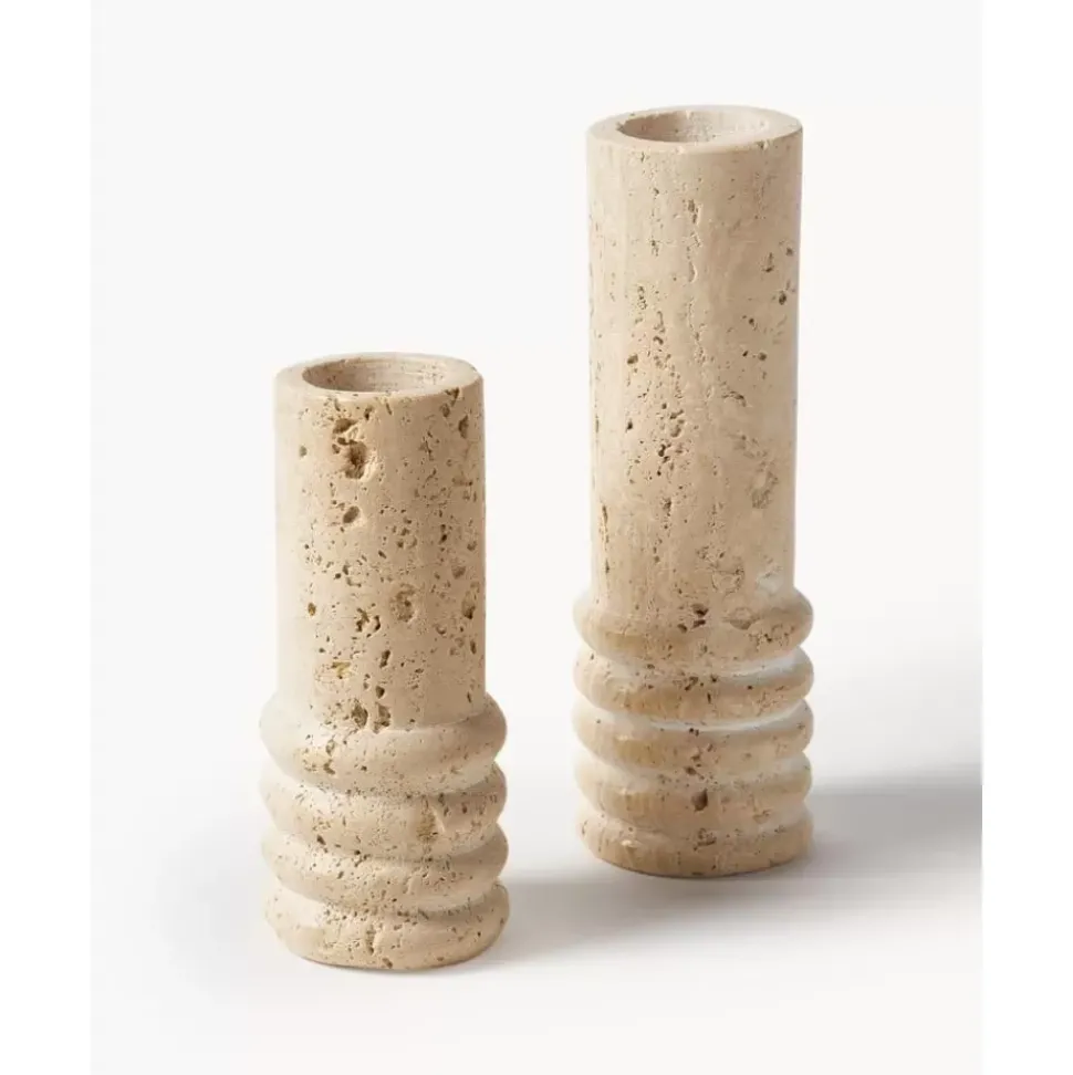 Kleine Deko-Vase Cleighton Aus Travertin