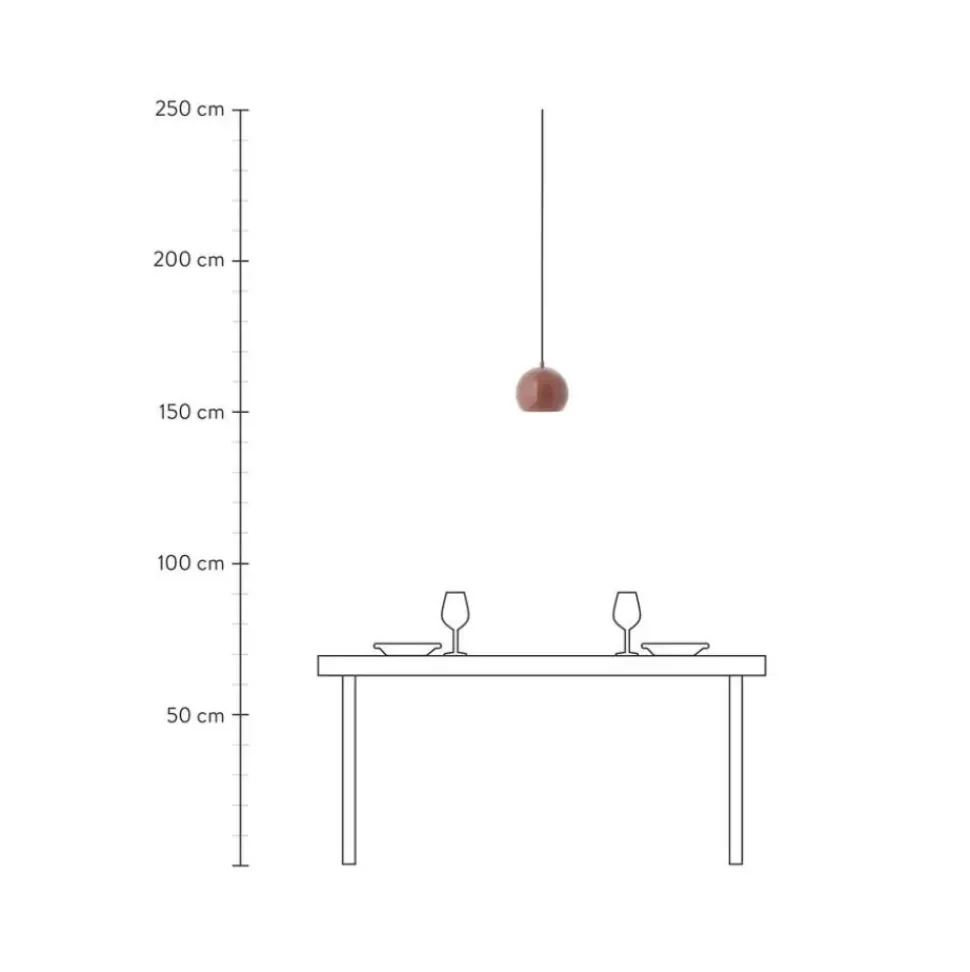 Kleine Kugel-Pendelleuchte Ballbraun