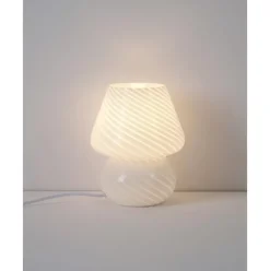 Kleine Nachttischlampe Lareina Aus Opalglas