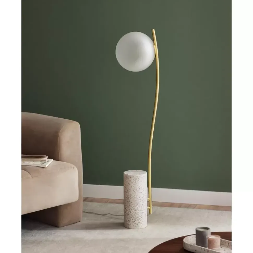 Kleine Stehlampe Cora Mit Terazzo-Fus