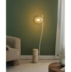 Kleine Stehlampe Cora Mit Travertin-Fus