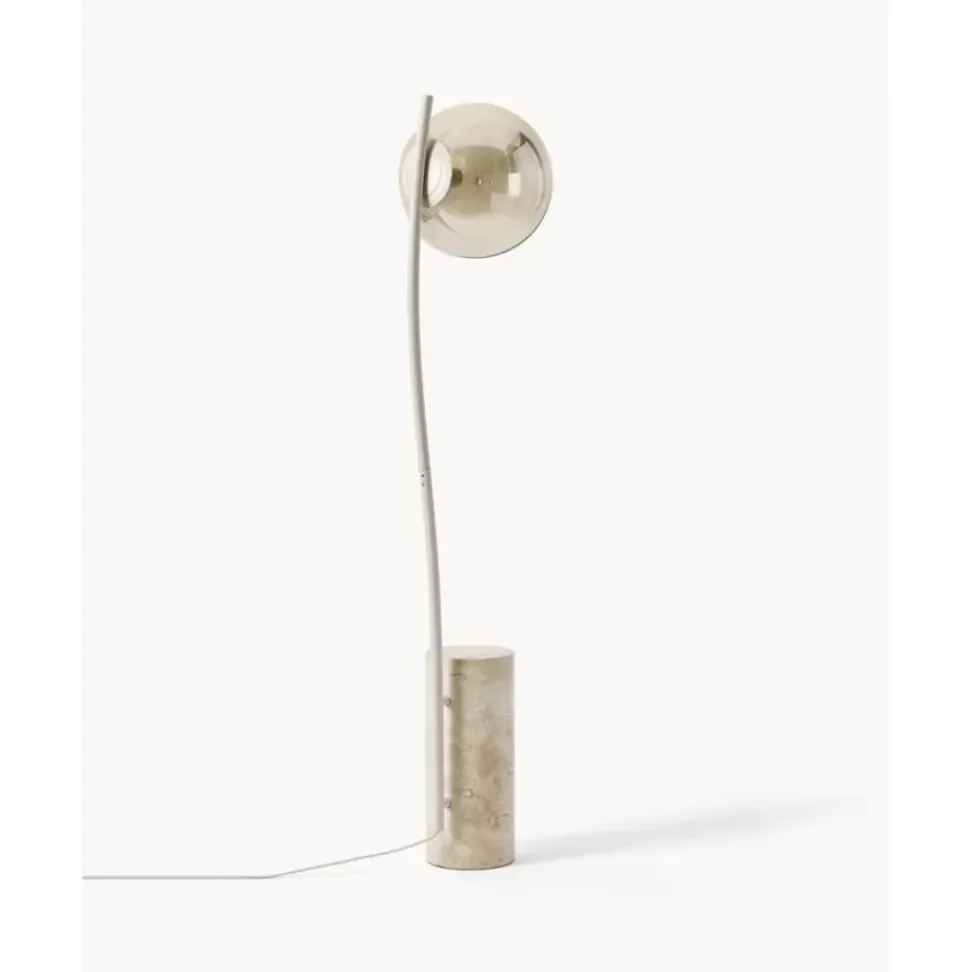 Kleine Stehlampe Cora Mit Travertin-Fus