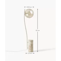 Kleine Stehlampe Cora Mit Travertin-Fus