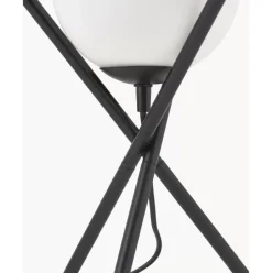 Kleine Tripod Tischlampe Erik Mit Glasschirm