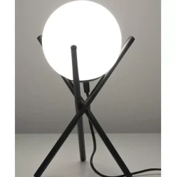 Kleine Tripod Tischlampe Erik Mit Glasschirm