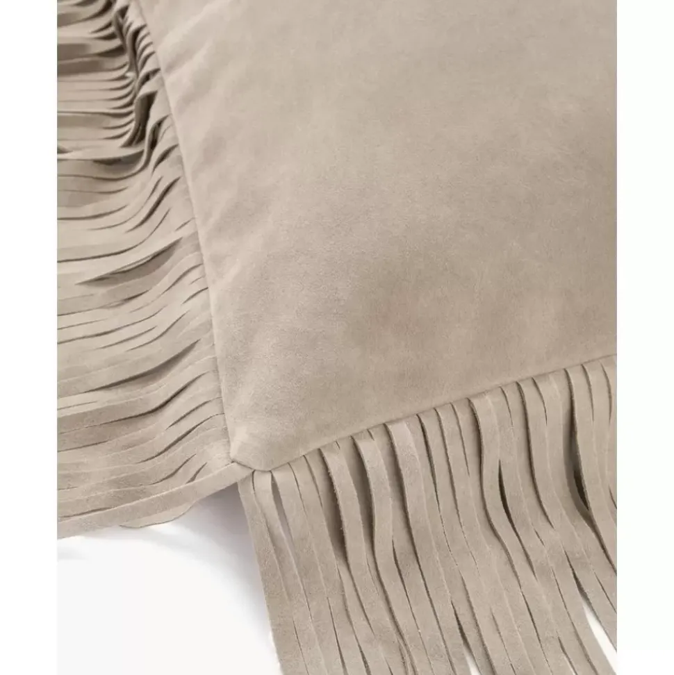 Leder-Kissenhulle Amaia Mit Fransen