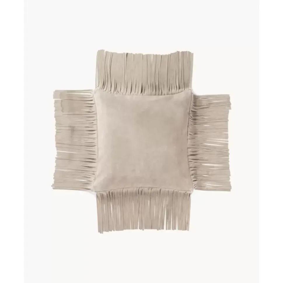 Leder-Kissenhulle Amaia Mit Fransen