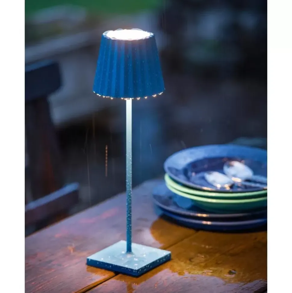 Mobile Dimmbare Ausentischlampe Trellia In Blau