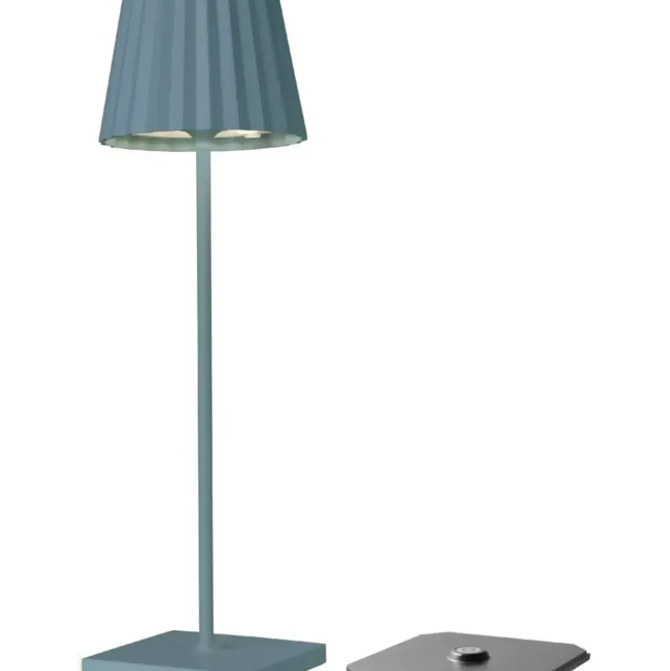Mobile Dimmbare Ausentischlampe Trellia In Blau