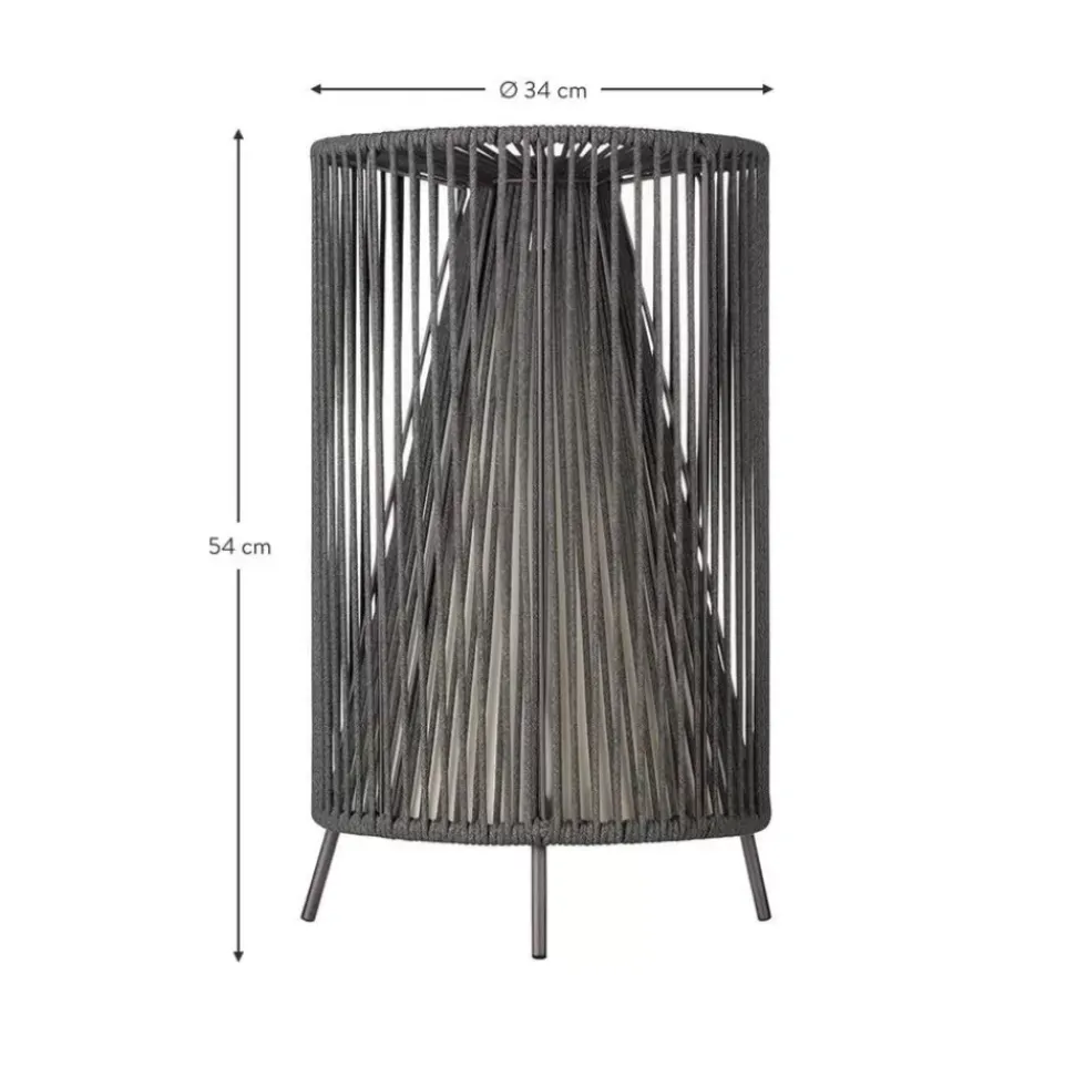 Mobile Led-Outdoor-Stehlampe Rope, Dimmbar